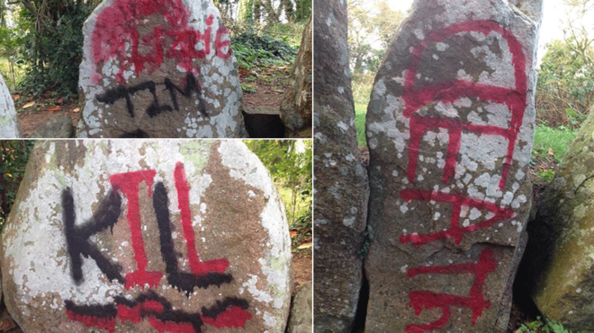 Les pierres vandalisées