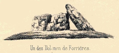 Dessin ancien du site de Forrières.